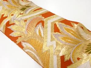 アンティーク　葉模様織出し袋帯（材料）
